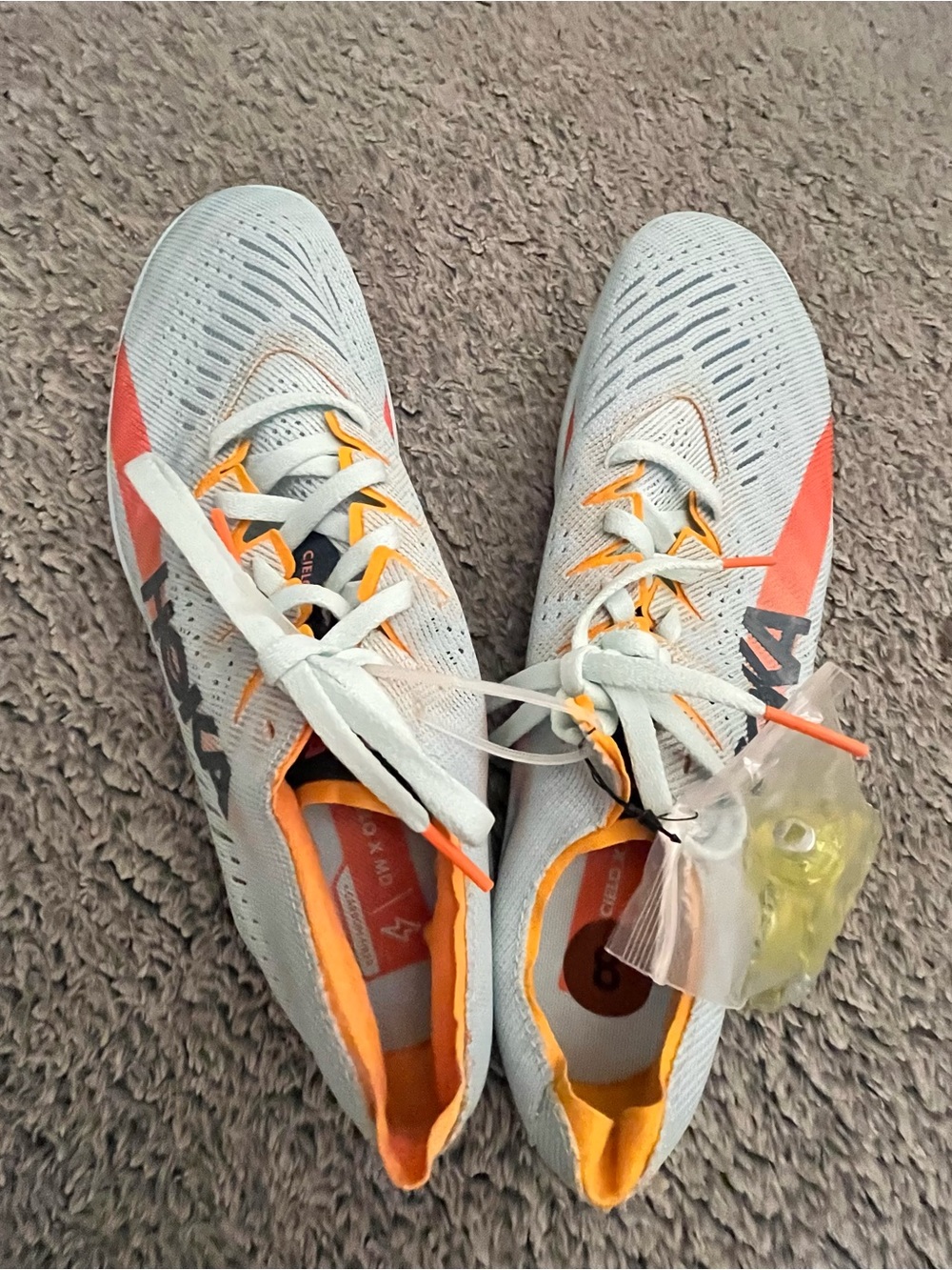 Hoka Women's Grey and Orange Lightweight Running Shoes